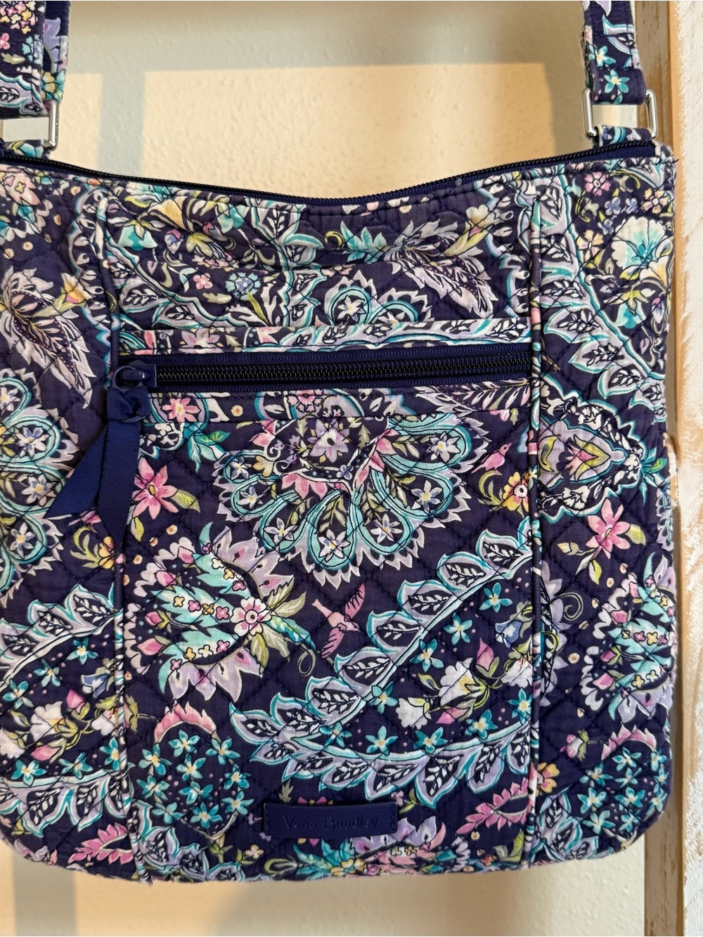 Vera Bradley Triple Zip Hipster Crossbody Bag French Paisley Pattern